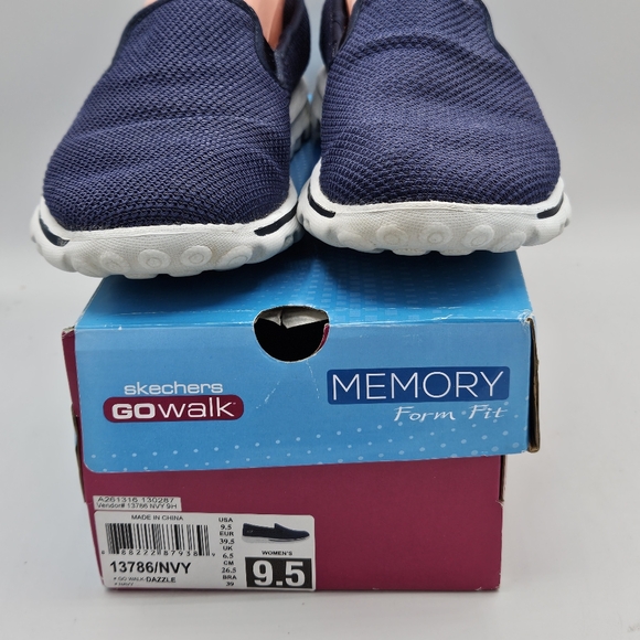 Sketchers go walk memory foam slipon navy dazzle shoes size 9.5 - Picture 6 of 16